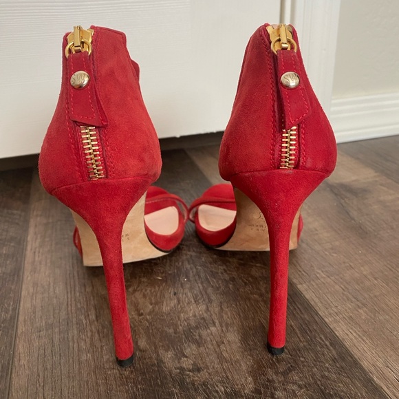 Stuart Weitzman Red Suede Heels - Picture 2 of 16